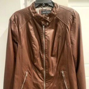 Brown Faux Leather Jacket by Black Rivet
